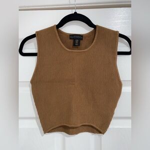 House of Harlow 1960 Camel Ribbed Tank Top